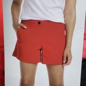 Nautica Women's Size 12 Mid Rise Twill Shorts Bright Red d1133